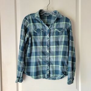 Columbia Plaid Flannel Long Sleeve Button Down Shirt Top